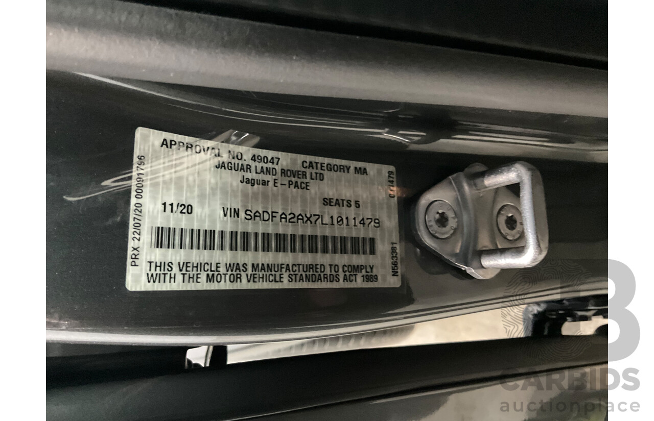 11/2020 Jaguar E-Pace P250 Chequered Flag (AWD 183KW) X540 MY20 4d Wagon Corris Grey Metallic Turbo 2.0L