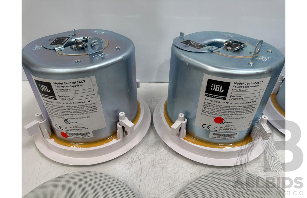 4x JBL Model Control 26CT Ceiling Loud Speaker + 1 Spare Cover