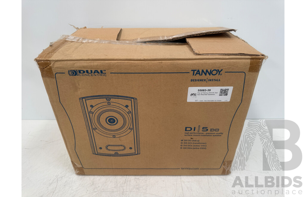 Pair of Tannoy DI/5 DC Surface Mounted Speakers