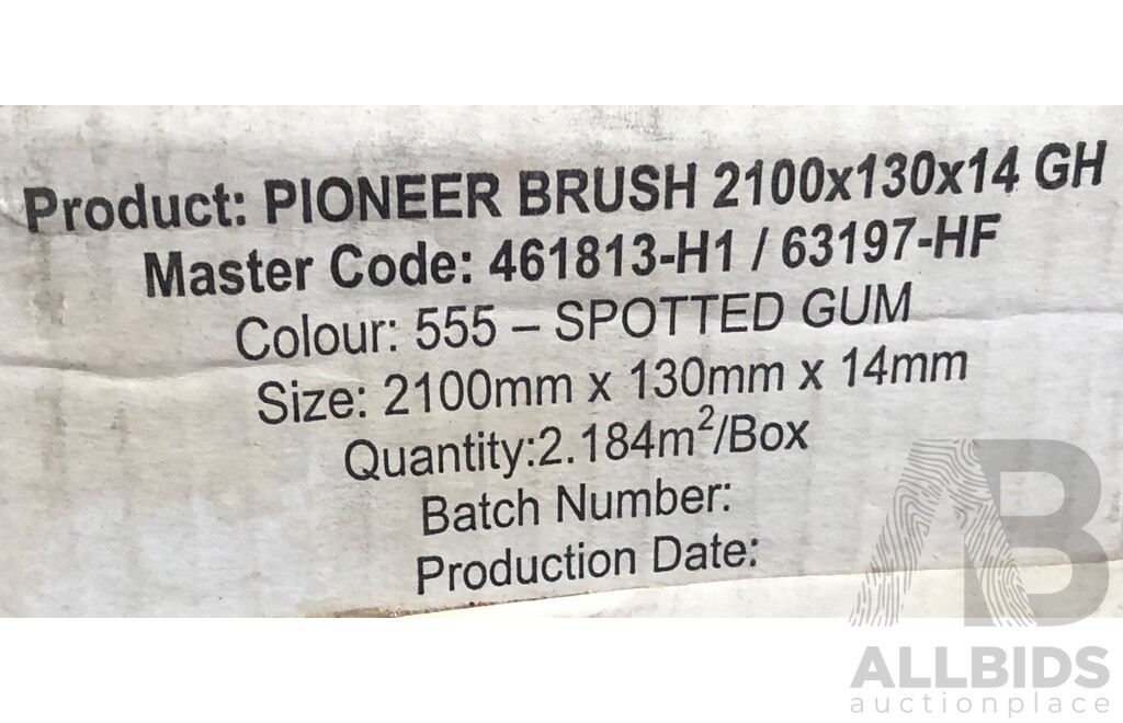 Pioneer Brush 14mm  Laminate Flooring - Spotted Gum Finish - 13.104 Square Meters - Brand New