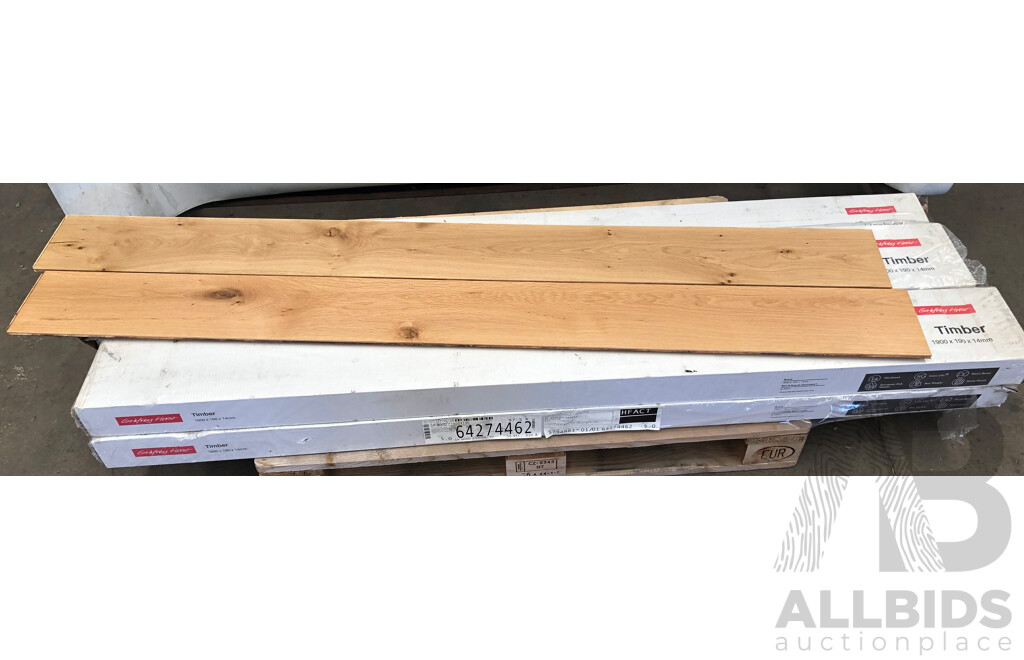 Godfrey Hirst 14mm Laminate Flooring - European Natural Oak Finish - 10.83 Square Meters - Brand New