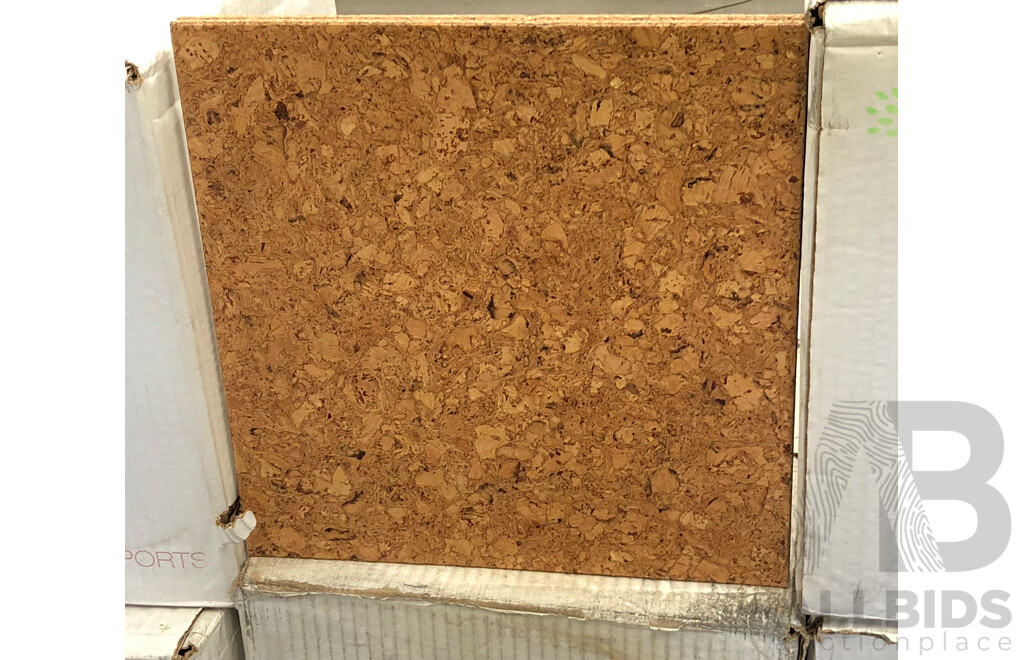 New Generation 305mm Square Commercial Cork Floor Tiles - New Copenhagen - 37.2 Square Meters - Brand New