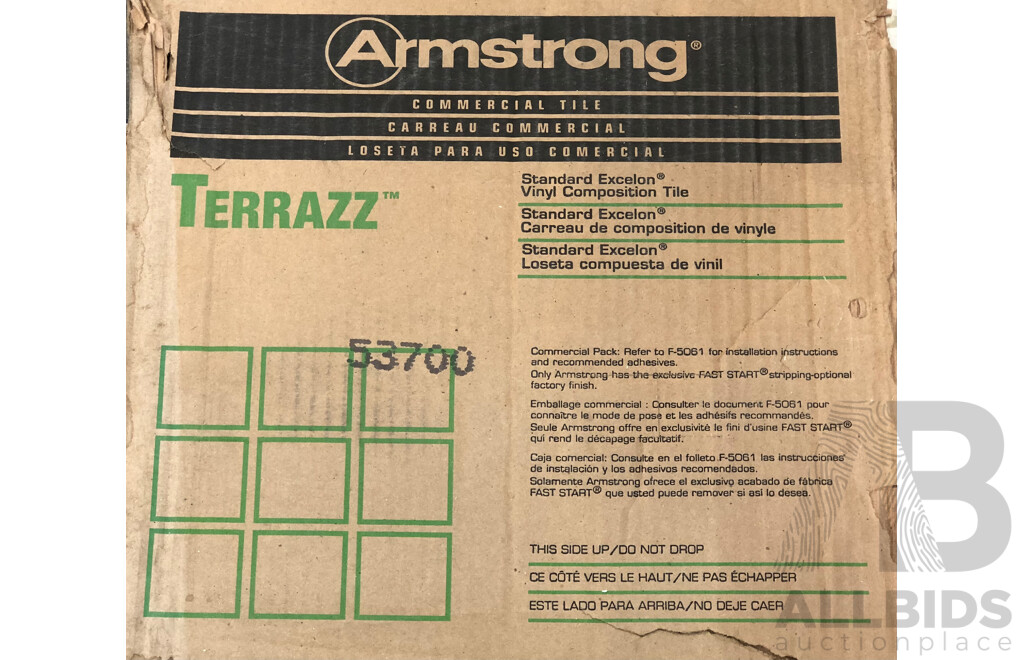 Armstrong 305mm Square Commercial Vinyl Floor Tiles - Bianco - 29.26 Square Meters - Brand New
