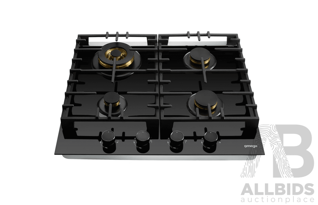 Omega 60cm Gas on Glass Gas Cooktop - Brand New