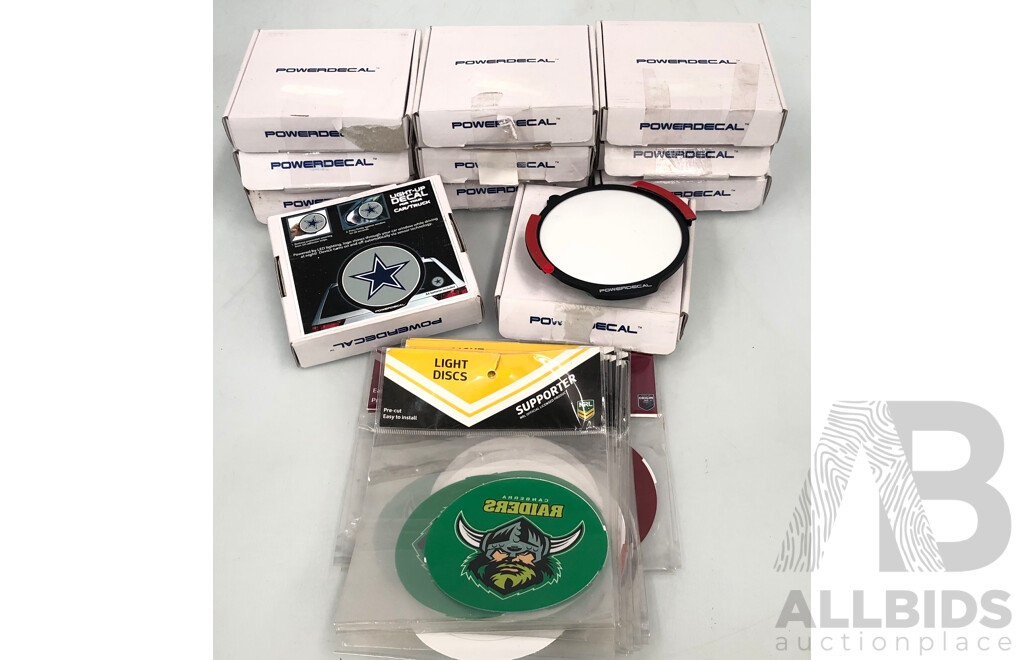 Powerdecal Light Up Decal Discs - Lot of 11 - New