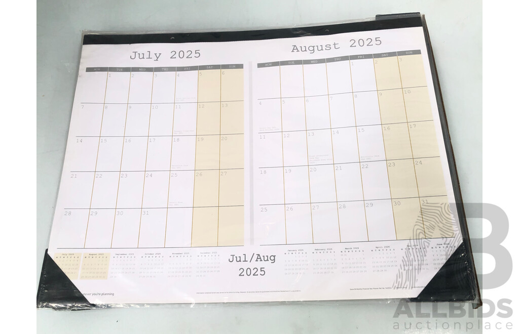 2025/2026 Financial Planners, Cork Boards and World Map Desk Mats - Lot of 21 - Brand New