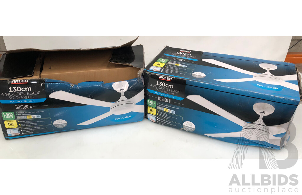 Mercator Glendale 1200mm (48-inch) Ceiling Fans with Light - Lot of Two