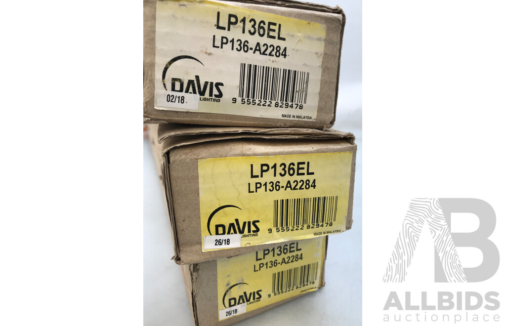 Davis Lighting (LP136EL) Fluorescent Batten Bare Tube - Lot of 3