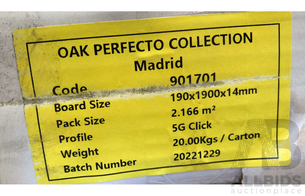 Clever Oak Perfecto Collection 14mm  Laminate Flooring - Madrid Finish - 8.66 Square Meters - Brand New