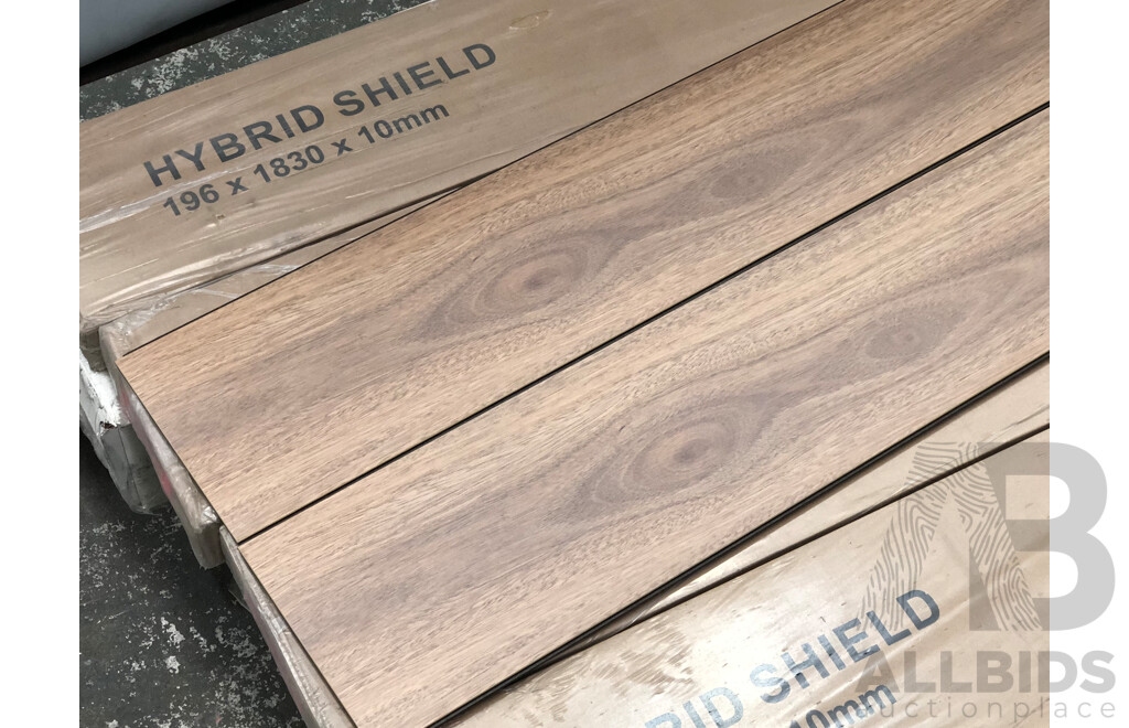 Clever Choice Hybrid Shield 10mm Laminate Flooring - Atlantic Spotted Gum Finish - 8.60 Square Meters - Brand New