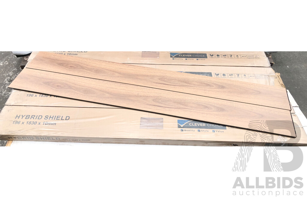 Clever Choice Hybrid Shield 10mm  Laminate Flooring - Atlantic Spotted Gum Finish - 8.60 Square Meters - Brand New