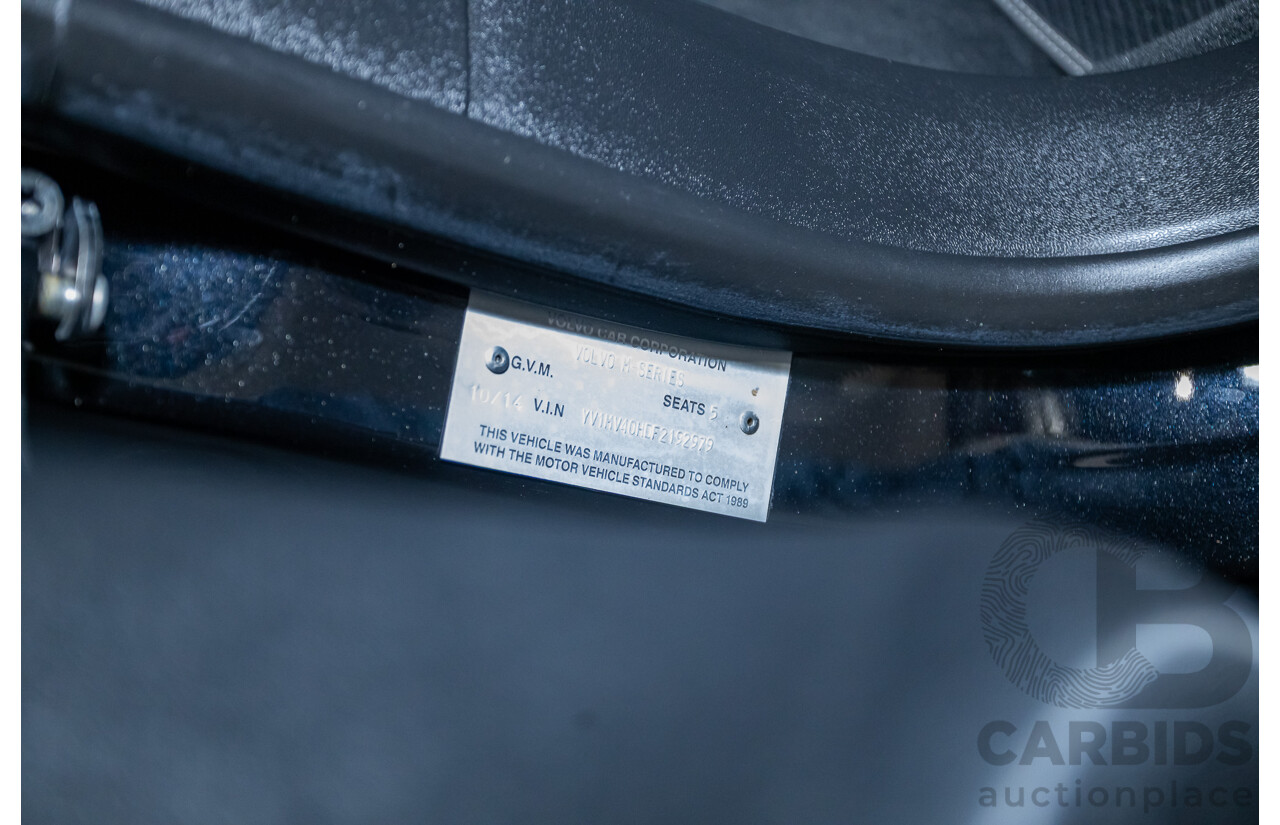 10/2014 Volvo V40 T5 R-DESIGN M MY15 5D Hatchback Black Sapphire Metallic Turbo 2.0L