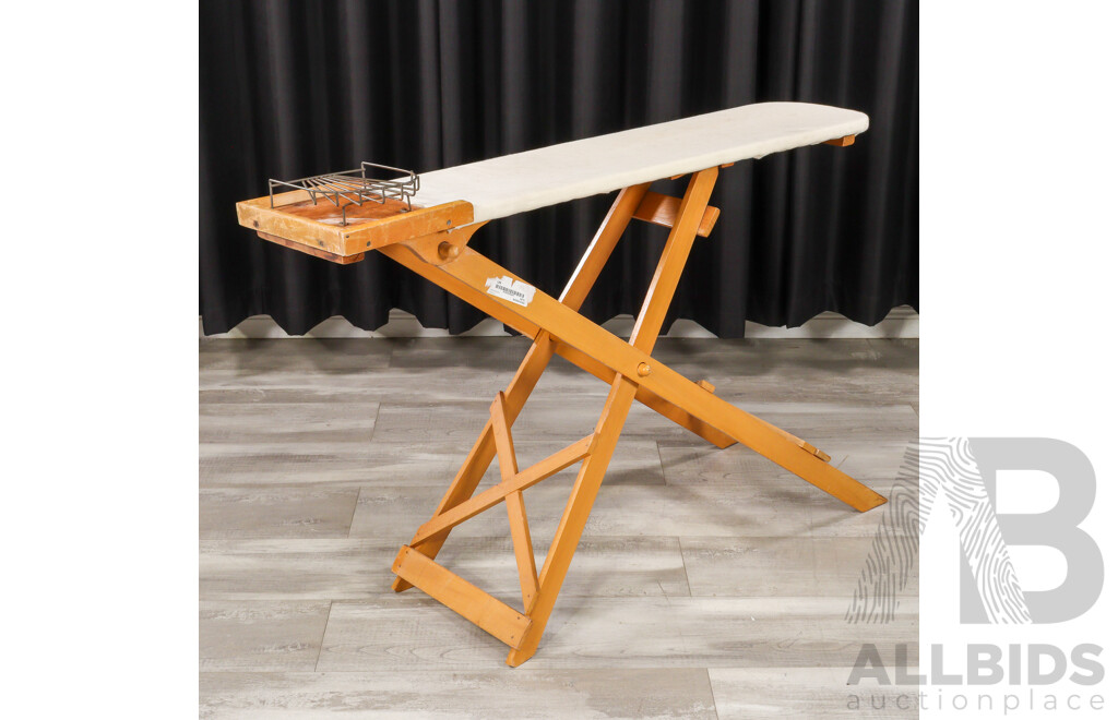 Vintage Danish Pine Folding Ironing Board