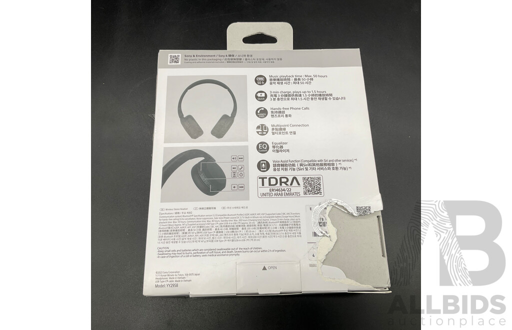 Sony WH-CH520 Headphones X 2