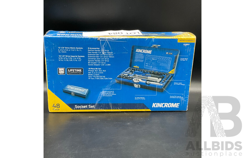 Kinchrome 48 Piece Socket Set and Automotive Bit Set