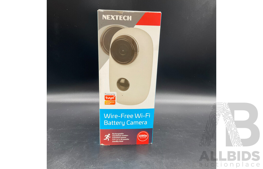 Nextech Wire-Free Wifi Battery Camera and Powertech Jumpstarter and Powerbank