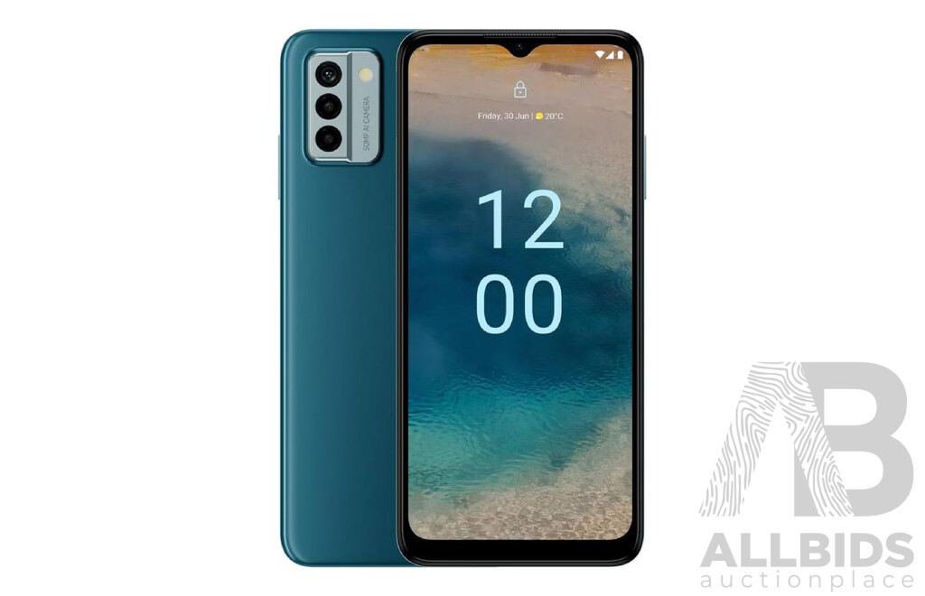 NOKIA G22 Lagoon Blue 4G/128GB Smart Phone with Clear Case - ORP $249