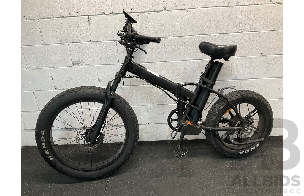 Black Folding Electric Bike