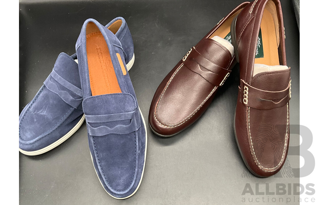 RODD & GUNN St James Loafer Brown Size 43 & Blue Denim Loafer Size 44 - Lot of 2