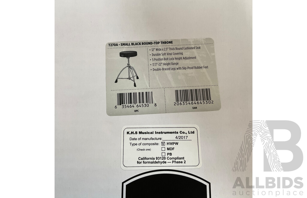 MAPEX T270A Small Black Round-Top Throne