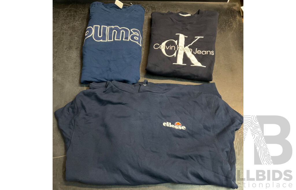 Puma(L), Calvin Klein (S), Ellesse(XL) Sweaters and Jumpers - Lot of 3