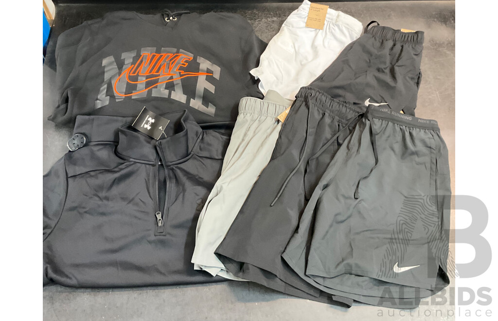 Under Armour and Nike Sizes XS/S Apparel for Men and Women - Lot of 7