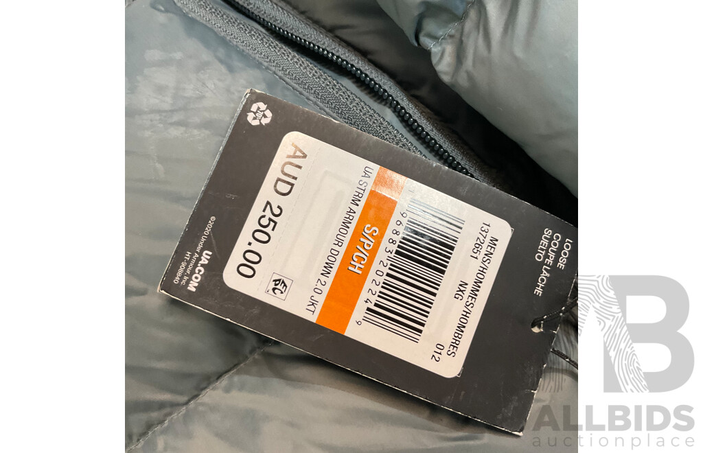 Under Armour Mens Size S Down 2.0 Jacket & the North Face Size XL Jacket - Lot of 2