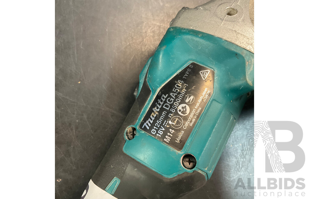 Makita BJR181 Cordless Reciprocating Saw & DGA504 Angle Grinder with 1 Battery