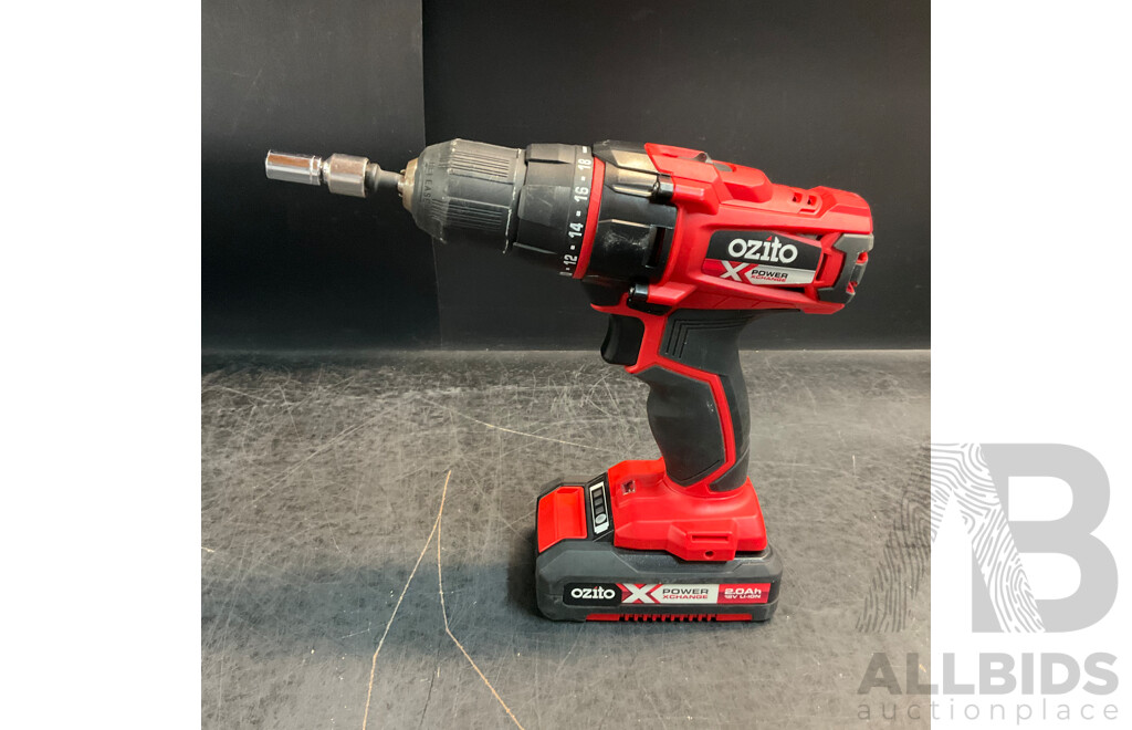 OZITO PXDDS-201 Cordless Drill Driver & FERREX Reciprocating Saw with Batteries - Lot of 2