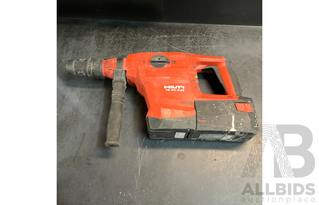 HILTI TE 60-A36 Cordless Combihammer with 1x Battery and 1x Charger in Tool Bag