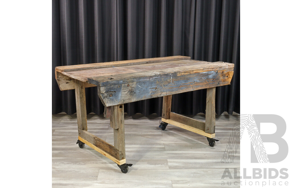 Rustic Vintage Timber Works Bench