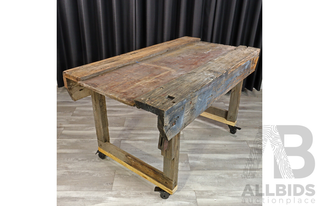 Rustic Vintage Timber Works Bench