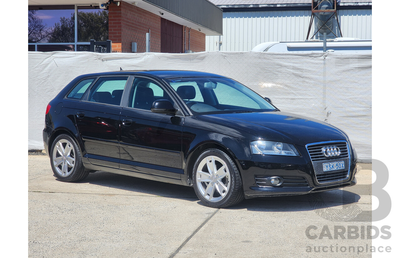 5/2010 Audi A3 Sportback 1.8 TFSI Ambition 8P MY09 5d Hatchback Black 1.8L