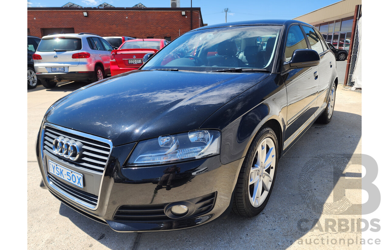 5/2010 Audi A3 Sportback 1.8 TFSI Ambition 8P MY09 5d Hatchback Black 1.8L
