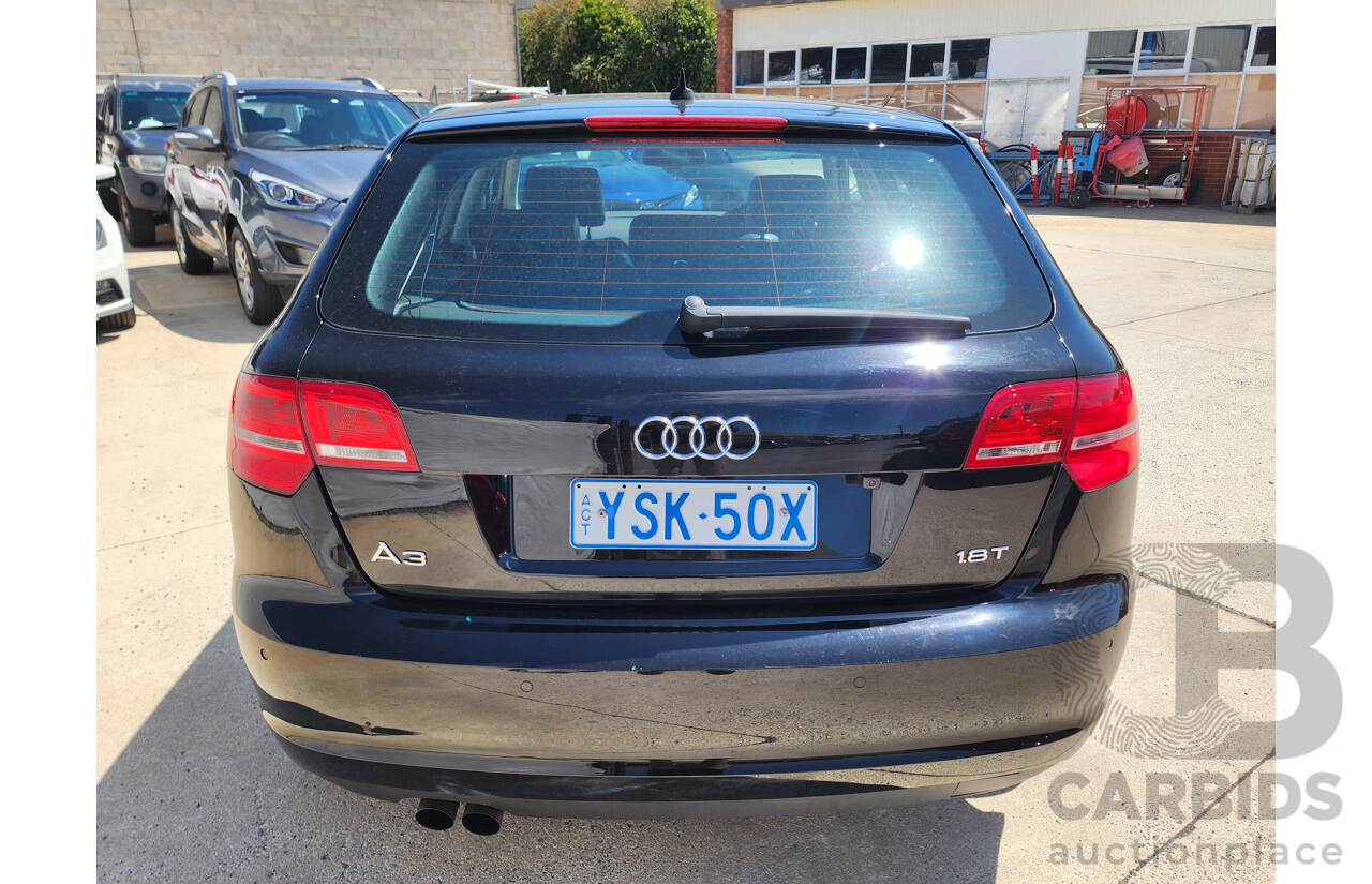 5/2010 Audi A3 Sportback 1.8 TFSI Ambition 8P MY09 5d Hatchback Black 1.8L