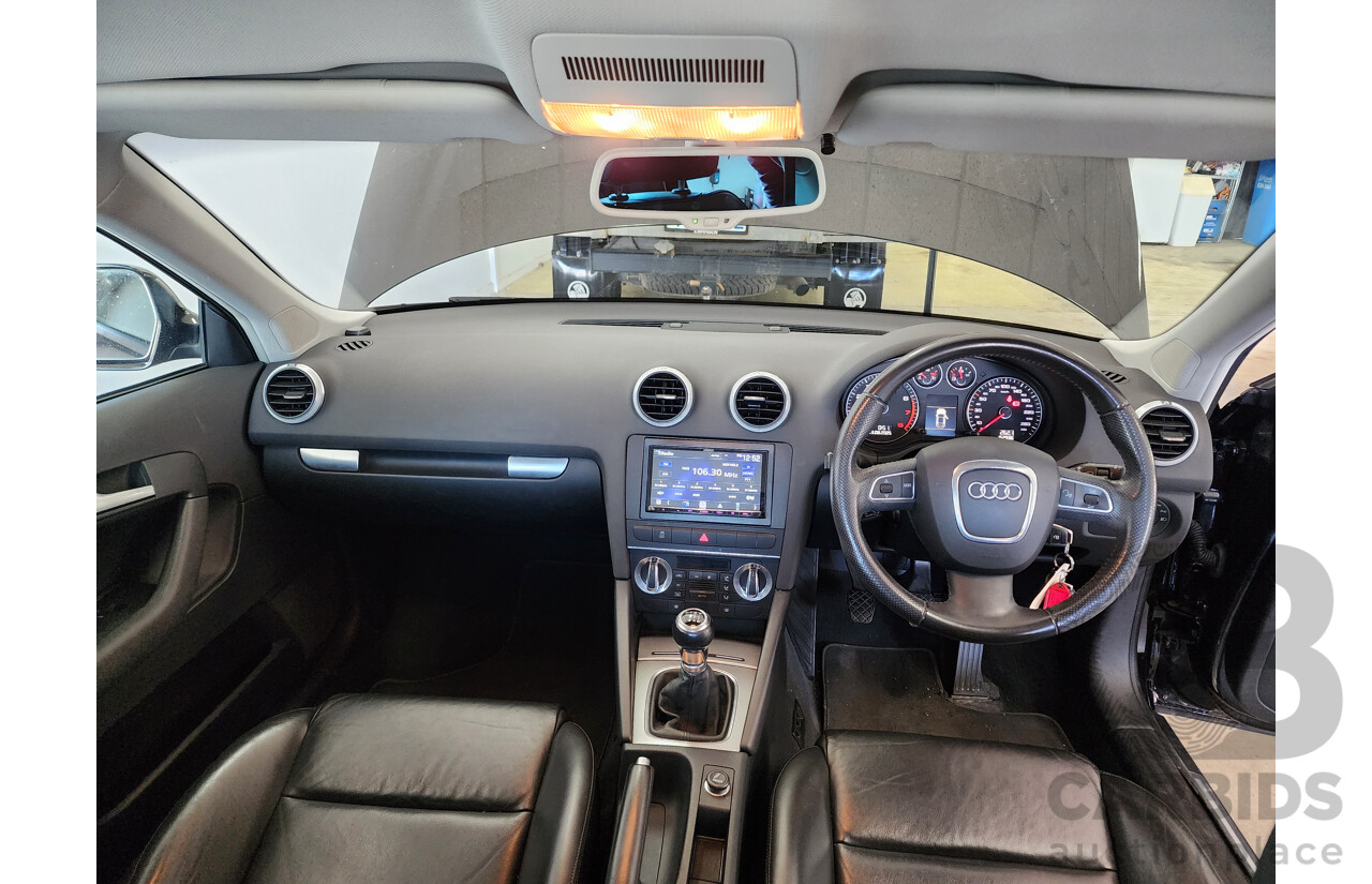 5/2010 Audi A3 Sportback 1.8 TFSI Ambition 8P MY09 5d Hatchback Black 1.8L