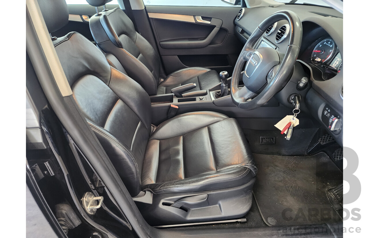 5/2010 Audi A3 Sportback 1.8 TFSI Ambition 8P MY09 5d Hatchback Black 1.8L