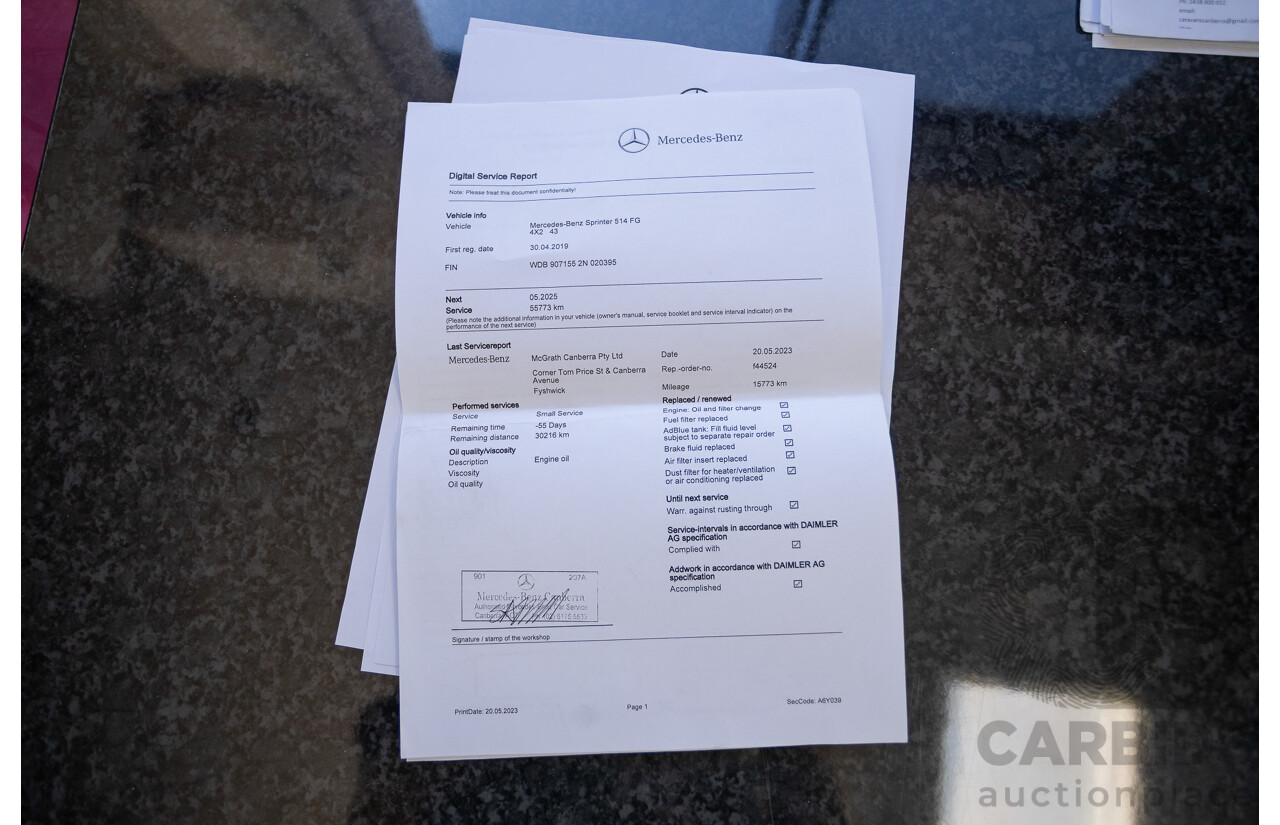 5/2019 Mercedes-Benz Sprinter 513 CDI Winnebago Balmoral RV Turbo Diesel 2.1L