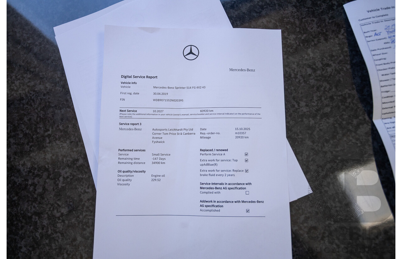 5/2019 Mercedes-Benz Sprinter 513 CDI Winnebago Balmoral RV Turbo Diesel 2.1L