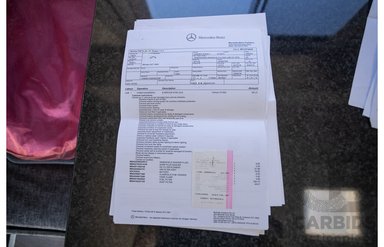 5/2019 Mercedes-Benz Sprinter 513 CDI Winnebago Balmoral RV Turbo Diesel 2.1L