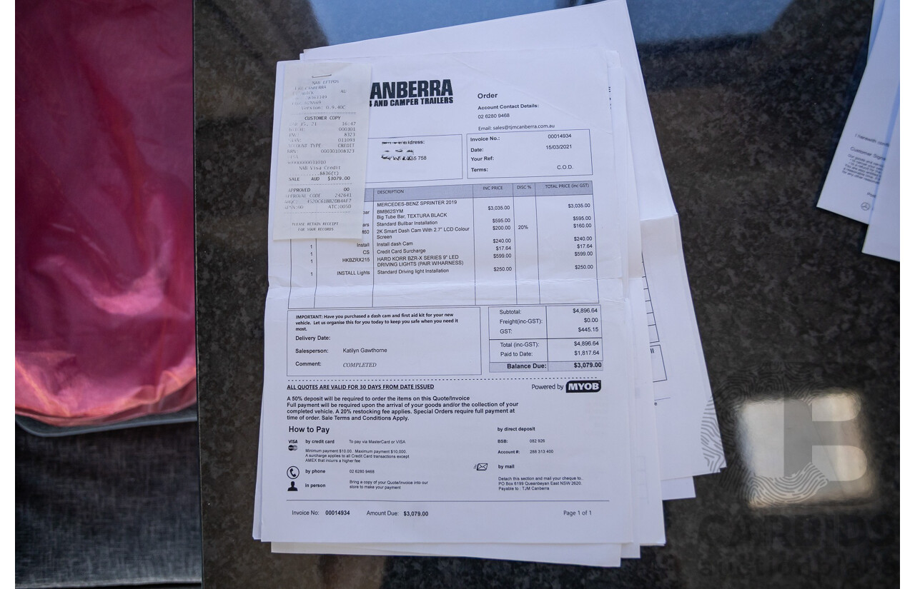 5/2019 Mercedes-Benz Sprinter 513 CDI Winnebago Balmoral RV Turbo Diesel 2.1L