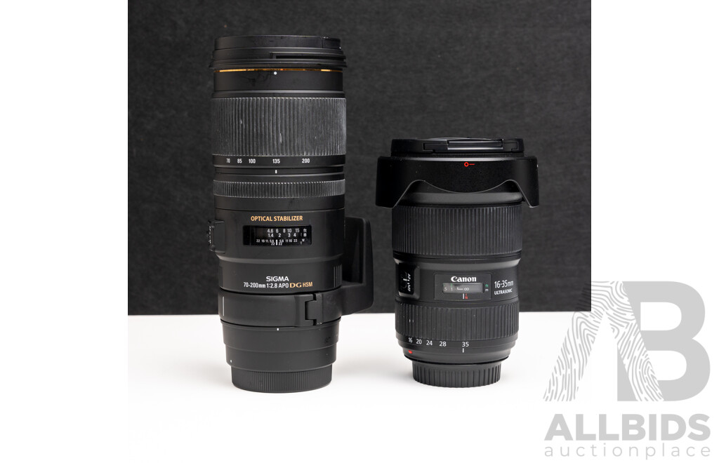 Canon EF 16-35mm F/2.8L III USM and SIGMA APO 70-200mm F2.8 EX DG OS HSM Telephoto Zoom Lens for Canon