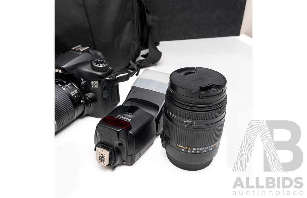 Canon 70d APS-c DSLR Camera Kit Plus Other Canon Mount Lenses and Accessories