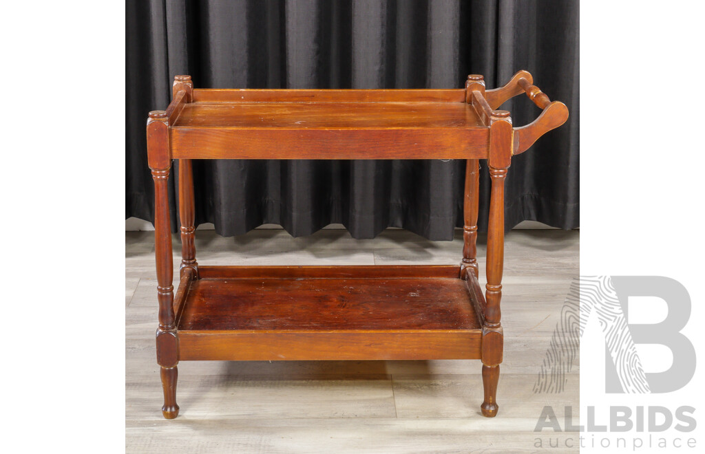 Mahogany Two Tier Drinks Trolley