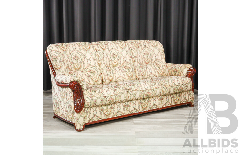 Timber Framed Three Piece Fabric Lounge Suite