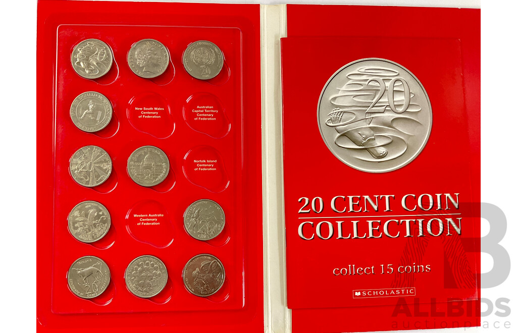 Australian Scholastic Twenty Cent Coin Folder, Canberra Times Ashes Greats Folders, Penny Farthing Model