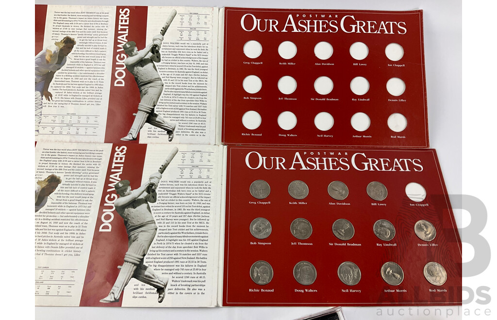 Australian Scholastic Twenty Cent Coin Folder, Canberra Times Ashes Greats Folders, Penny Farthing Model