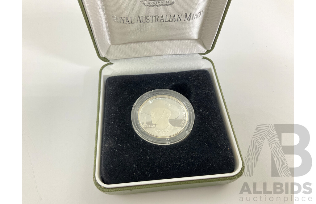 Australian RAM 1999 One Dollar Silver Proof Coin, Last ANZACS .999