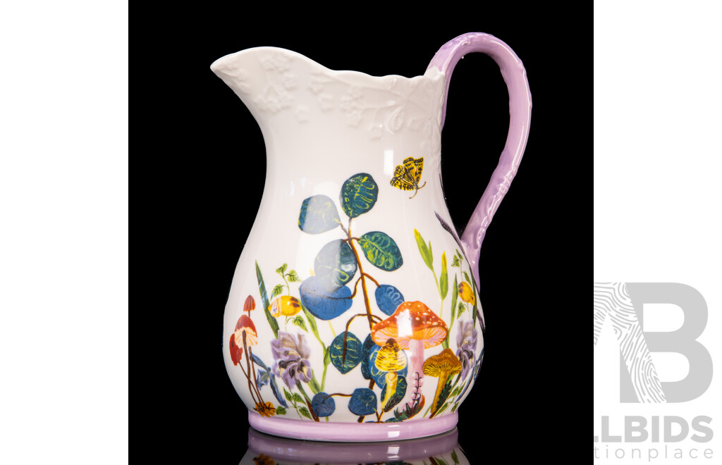 Anthropologie Nathalie Leté Marais Hand Painted Stoneware Pitcher