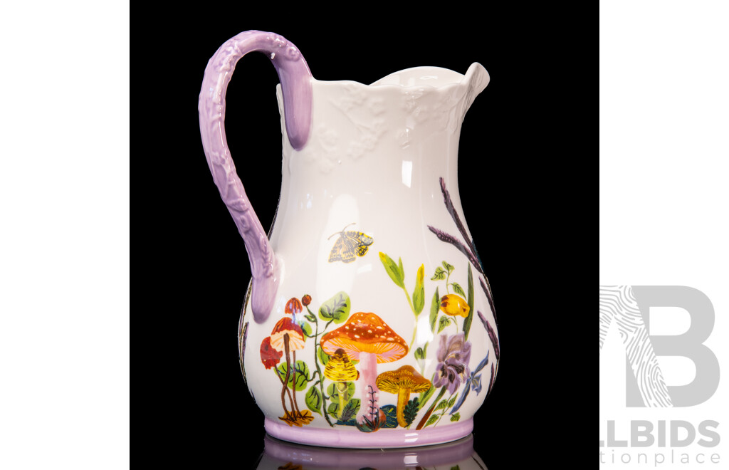 Anthropologie Nathalie Leté Marais Hand Painted Stoneware Pitcher